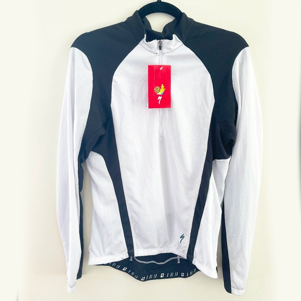 Specialized Male Cycling Jersey Medium Black & White 100% Polyester NEW W/ TAGS